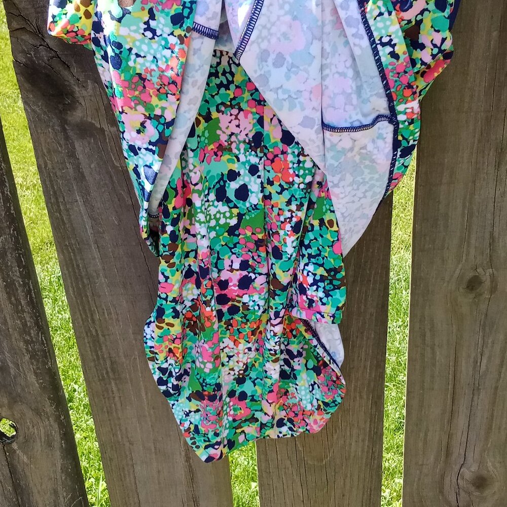 Rose Marie Reid Swimsuit One Piece Modest Print Size 12 Multicolor Padded - Picture 10 of 14